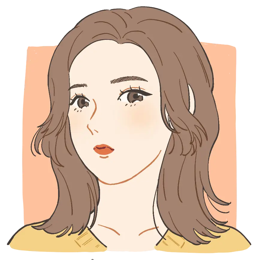 ミディアムヘアの女性のイラスト